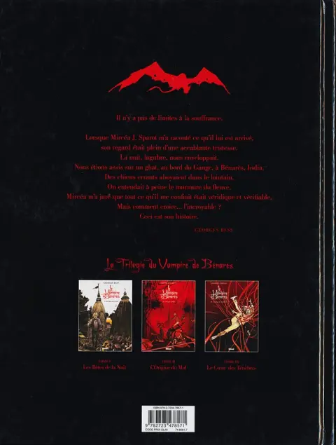 Verso de l'album Le Vampire de Benarès Tome 1 Les Bêtes de la Nuit