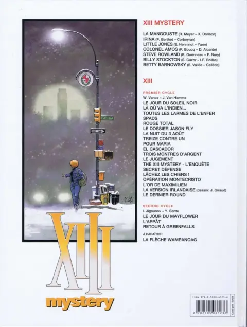 Verso de l'album XIII Mystery Tome 7 Betty Barnowsky