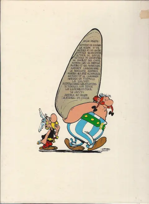 Verso de l'album Astérix Tome 2 La serpe d'or