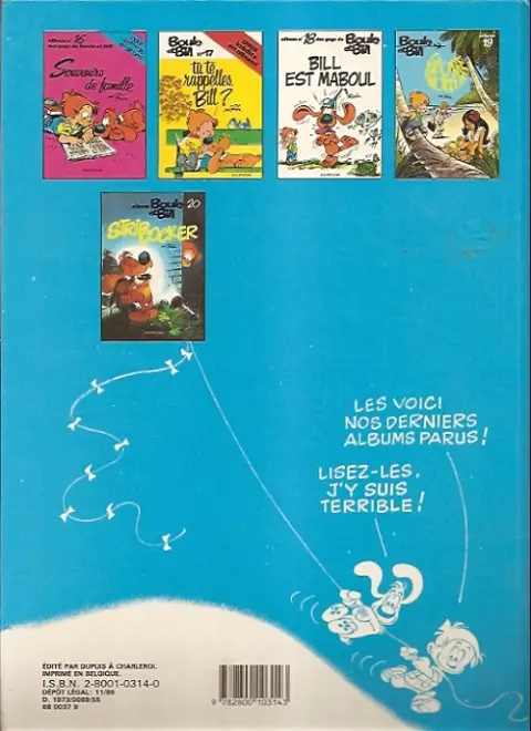 Verso de l'album Boule & Bill Tome 9 Une vie de chien !