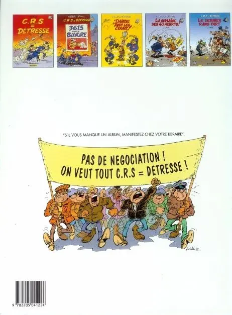 Verso de l'album CRS = Détresse Tome 1 C.R.S = Détresse