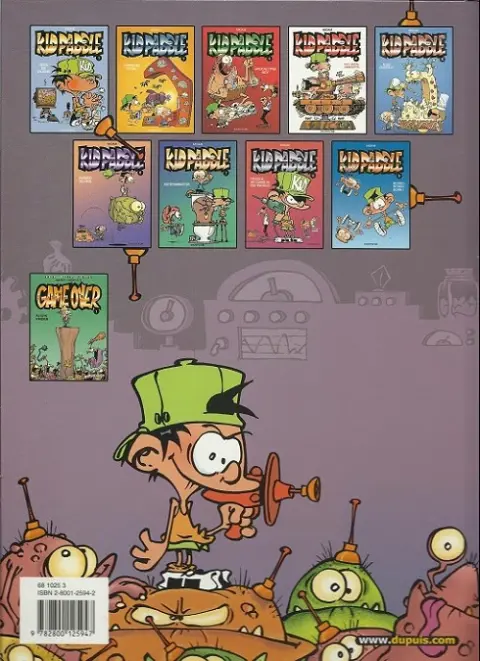 Verso de l'album Kid Paddle Tome 4 Full métal casquette