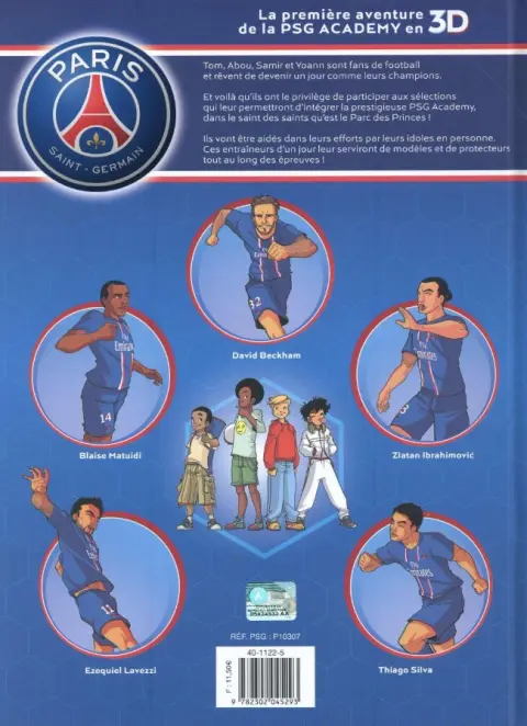 Verso de l'album PSG academy Tome 1 Une équipe de rêve
