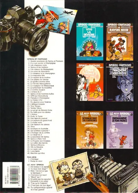 Verso de l'album Spirou et Fantasio Tome 4 Spirou et les héritiers