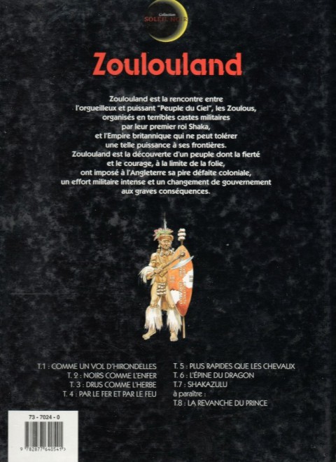 Verso de l'album Zoulouland Tome 3 Drus comme l'herbe