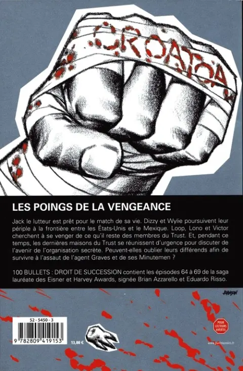 Verso de l'album 100 Bullets Tome 13 Droit de succession