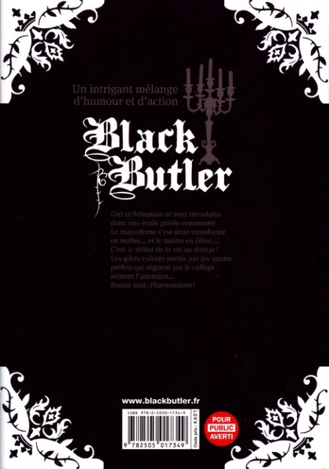 Verso de l'album Black Butler 15 Black Jockey