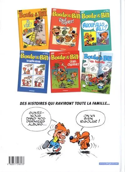 Verso de l'album Boule & Bill Tome 30 La Bande à Bill
