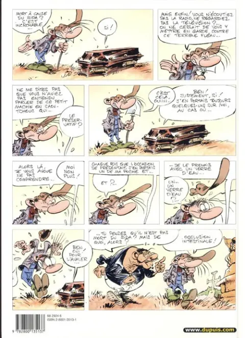 Verso de l'album Pierre Tombal Tome 22 Ne jouez pas avec la Mort !