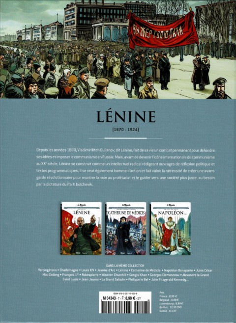 Verso de l'album Les grands personnages de l'Histoire en bandes dessinées Tome 7 Lénine