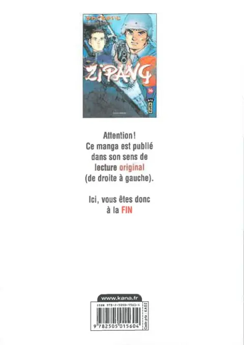 Verso de l'album Zipang 36
