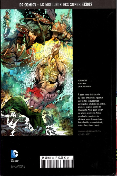 Verso de l'album DC Comics - Le Meilleur des Super-Héros Volume 88 Aquaman - La Mort du Roi