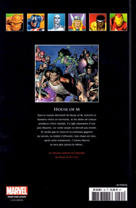 Verso de l'album Marvel Comics - La collection de référence Tome 35 House of M
