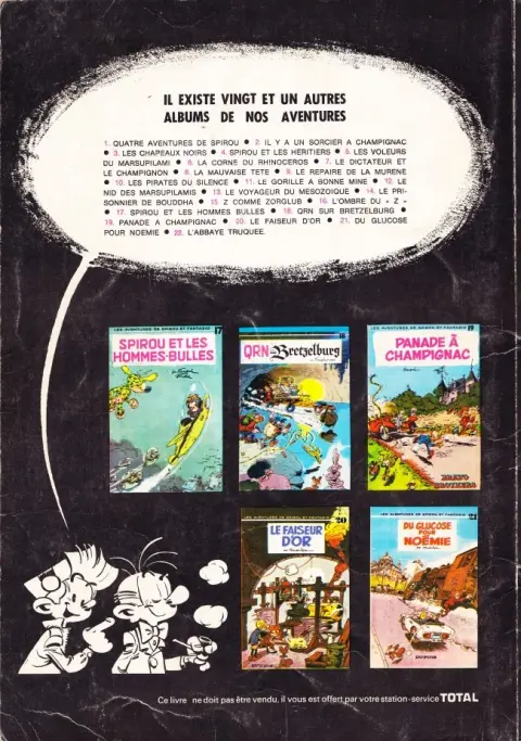 Verso de l'album Spirou et Fantasio Tome 12 Le Nid des Marsupilamis