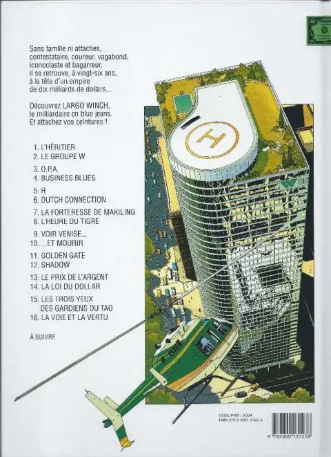 Verso de l'album Largo Winch Tome 12 Shadow