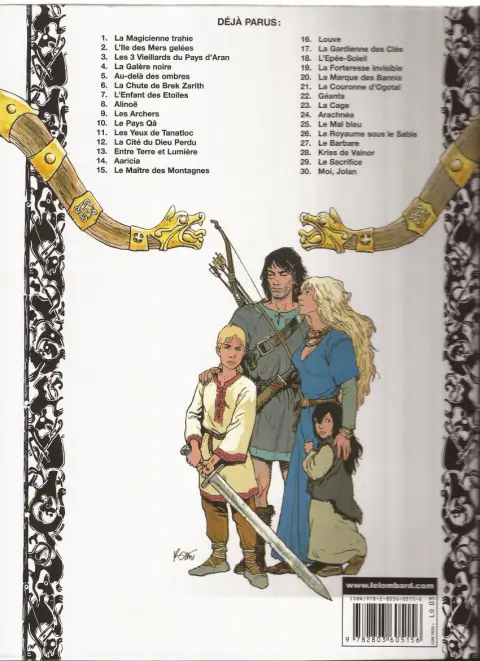 Verso de l'album Thorgal Tome 9 Les Archers