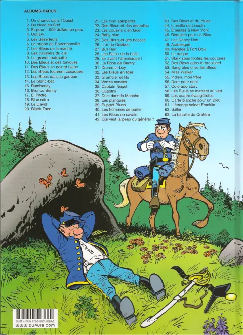 Verso de l'album Les Tuniques Bleues Tome 11 Des bleus en noir et blanc
