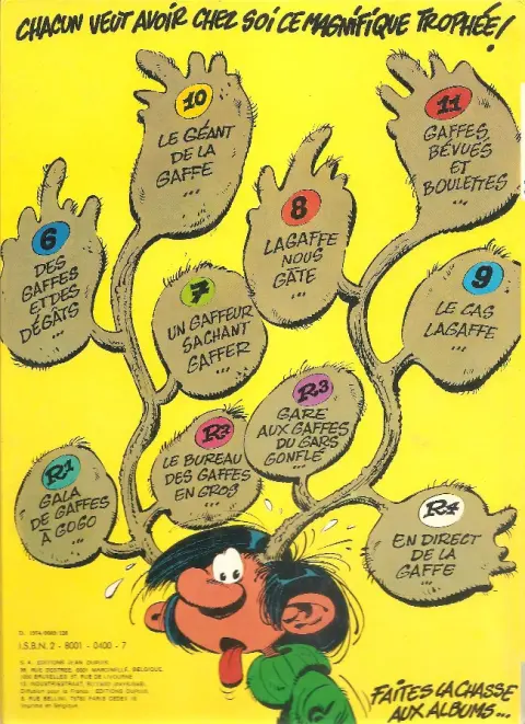 Verso de l'album Gaston Tome 12 Le Gang des gaffeurs