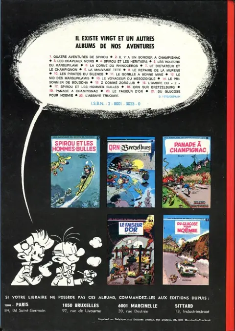 Verso de l'album Spirou et Fantasio Tome 21 Du glucose pour Noémie