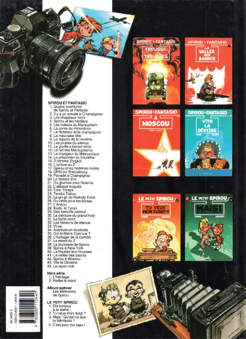 Verso de l'album Spirou et Fantasio Tome 36 L'horloger de la comète