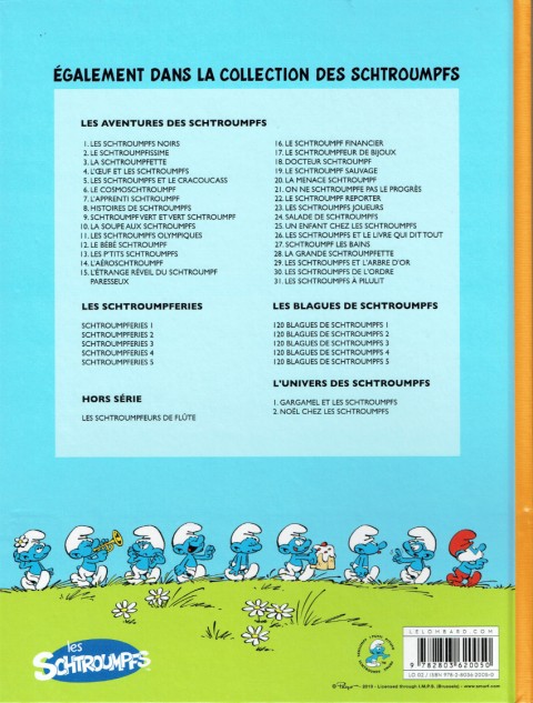 Verso de l'album Les Schtroumpfs Tome 23 Les schtroumpfs joueurs