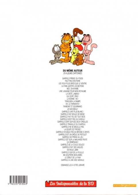 Verso de l'album Garfield Tome 13 Je suis beau