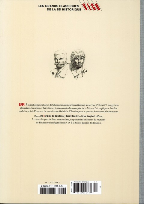 Verso de l'album Les grands Classiques de la BD Historique Vécu - La Collection Tome 58 Les Chemins de Malefosse - Tome XX : Quartus