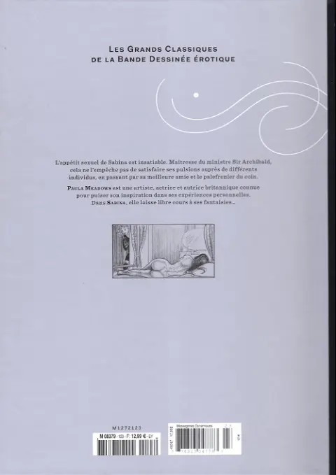 Verso de l'album Les Grands Classiques de la Bande Dessinée Érotique - La Collection Tome 123 Sabina