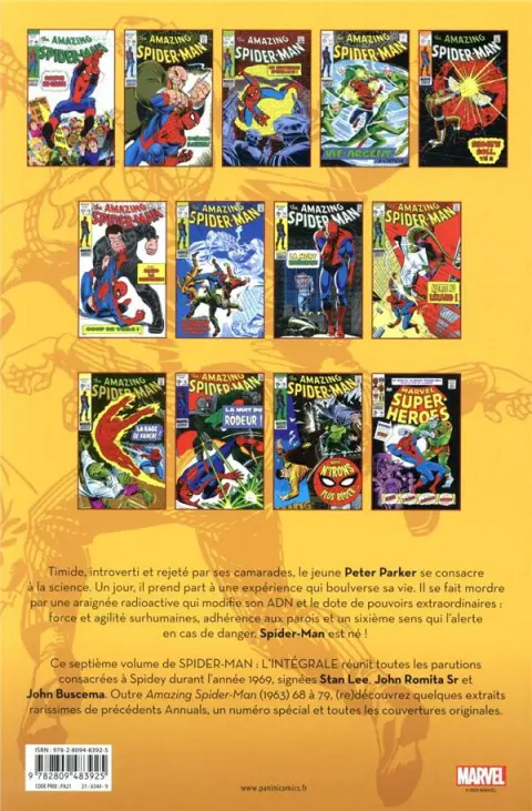 Verso de l'album Spider-Man - L'Intégrale Tome 7 1969