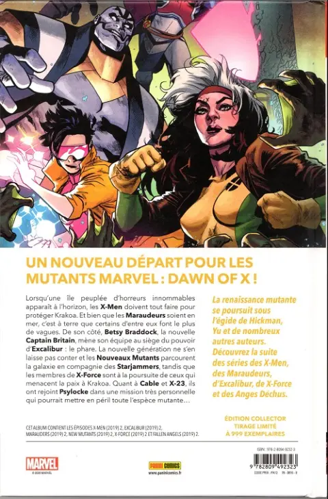 Verso de l'album Dawn of X Volume 02