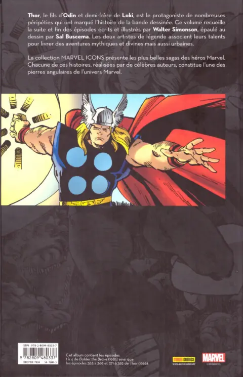 Verso de l'album Thor Tome 2