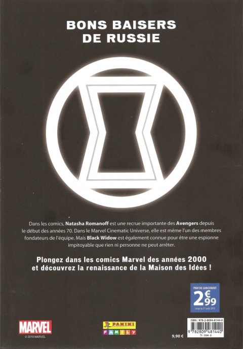 Verso de l'album Marvel Les Années 2000 - La Renaissance 3 Black Widow