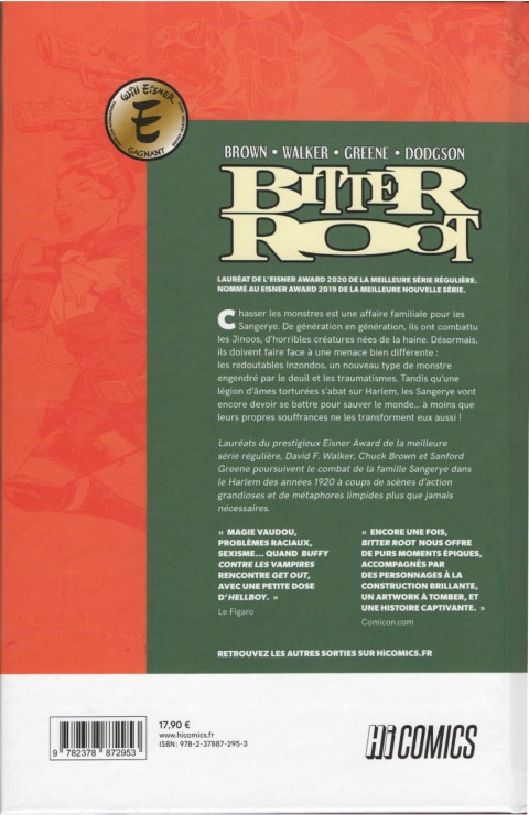 Verso de l'album Bitter Root Tome 2 La rage et la rédemption