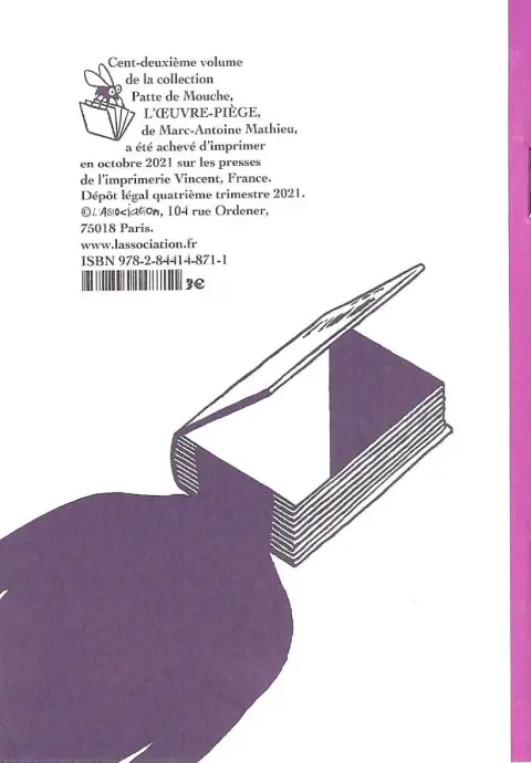 Verso de l'album L'oeuvre-piège