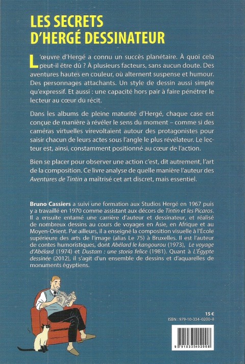 Verso de l'album Les secrets d'Hergé dessinateur ou l'art de composer les images