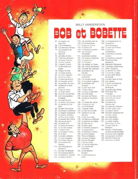 Verso de l'album Bob et Bobette Tome 79 La harpe perdue