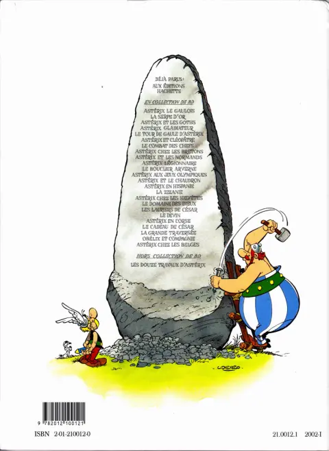 Verso de l'album Astérix Tome 12 Astérix aux Jeux Olympiques