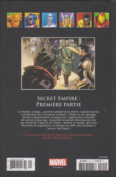 Verso de l'album Marvel Comics - La collection de référence Tome 221 Secret Empire : Première Partie