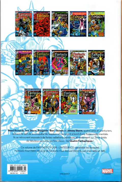 Verso de l'album Fantastic Four - L'intégrale Tome 19 1980-1981