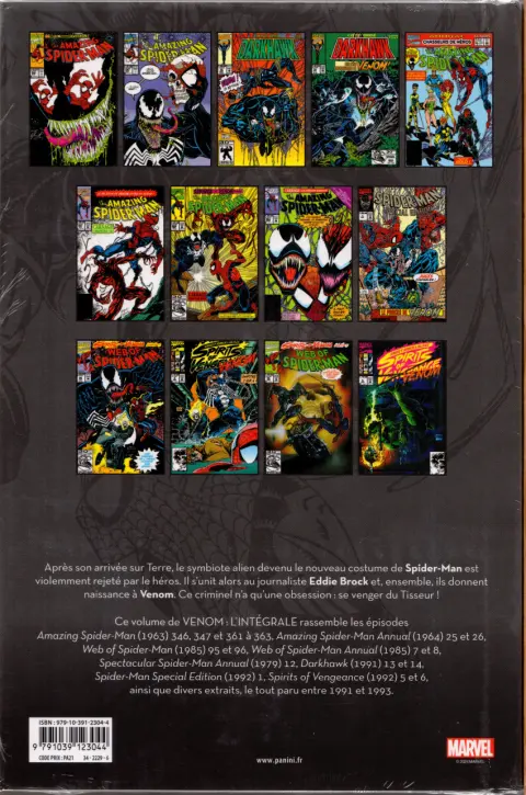 Verso de l'album Venom - L'intégrale Tome 2 1991-1993