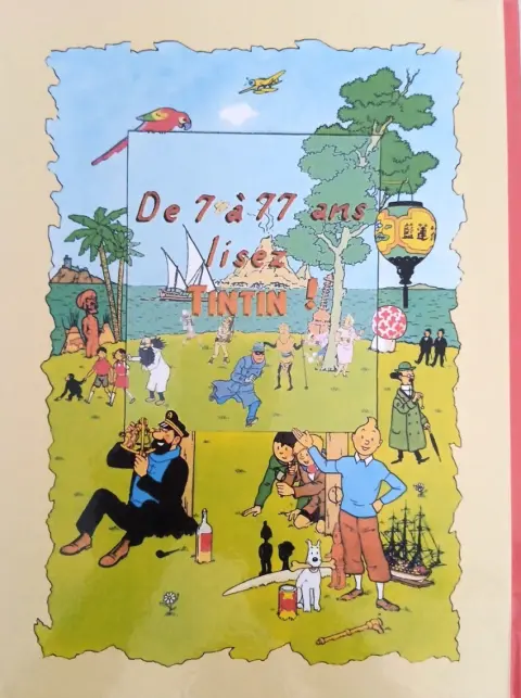 Verso de l'album Tintin Tintin chez les geeks