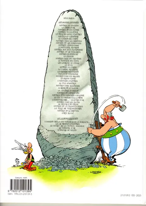 Verso de l'album Astérix Tome 7 Le combat des chefs