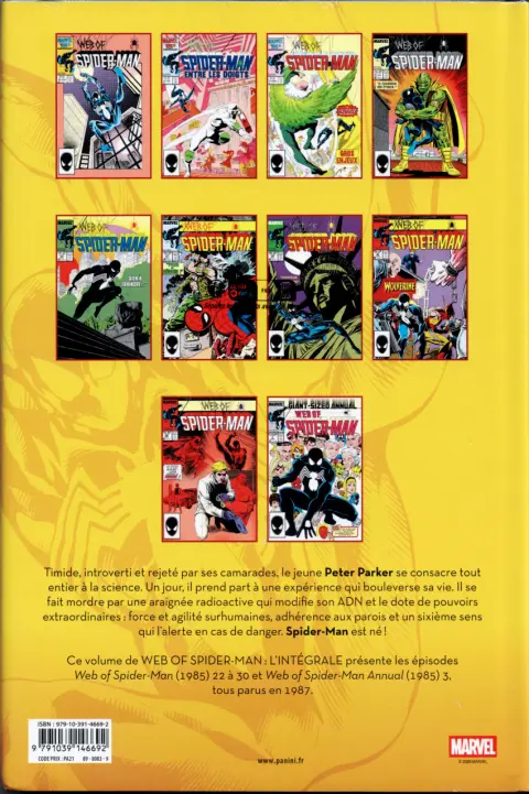 Verso de l'album Web of Spider-man - l'intégrale Volume 3 1987