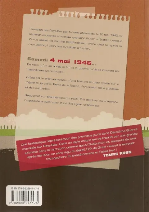 Verso de l'album Éclats Tome 1