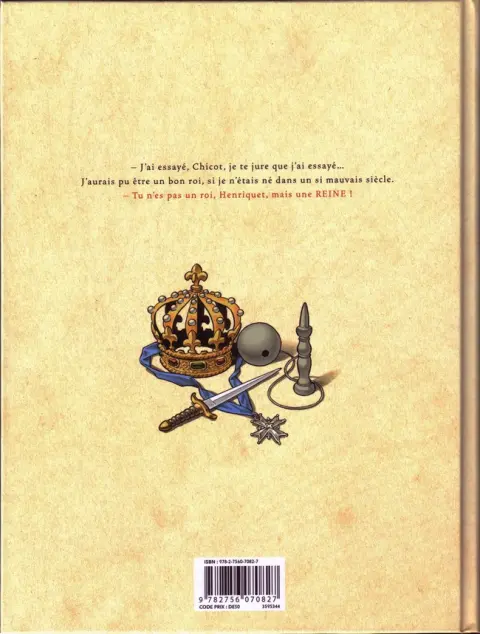 Verso de l'album Henriquet, l'homme reine Henriquet, l'homme-reine