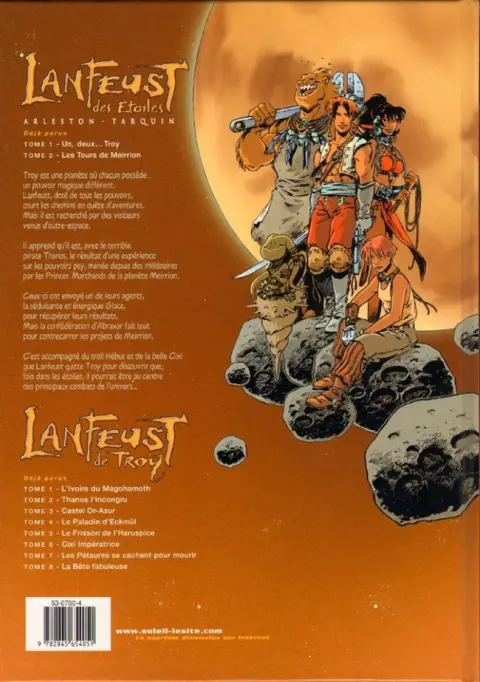 Verso de l'album Lanfeust des Étoiles Tome 2 Les tours de Meirrion