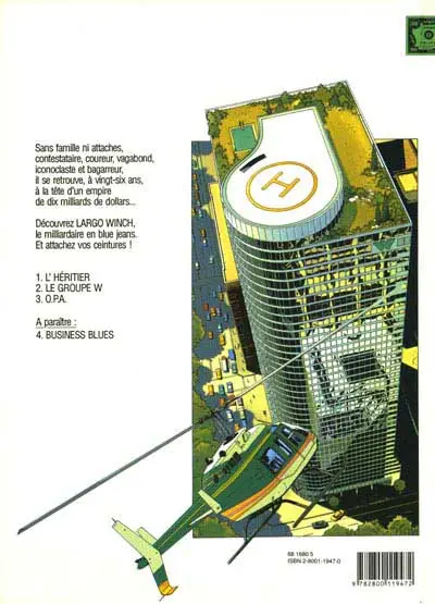 Verso de l'album Largo Winch Tome 3 O.P.A.