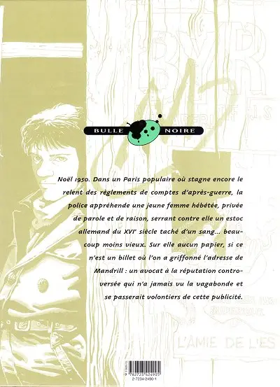 Verso de l'album Mandrill Tome 1 La môme Flamberge
