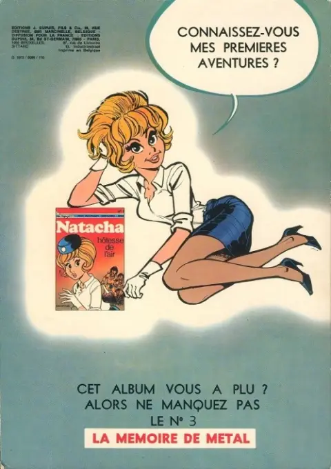 Verso de l'album Natacha Tome 2 Natacha et le Maharadjah