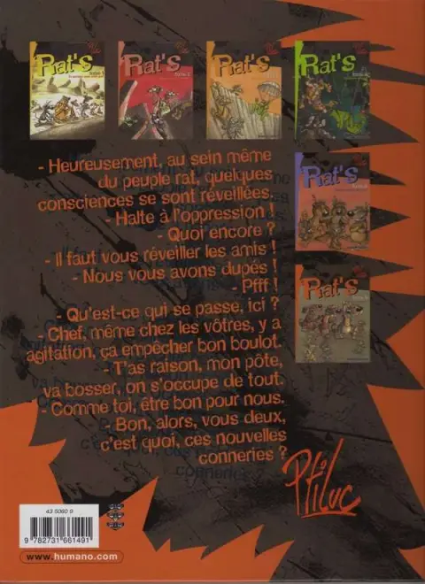 Verso de l'album Rat's Tome 6 La lutte continue !